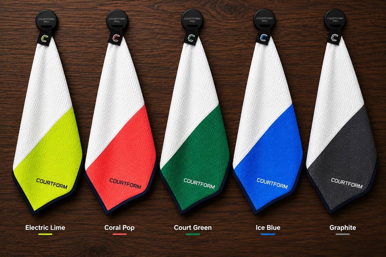 Courtform Pro 5 color lineup: Electric Lime, Coral Pop, Court Green, Ice Blue, Graphite